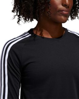 Adidas 3-Stripes Women Black Long Sleeves Training T-shirt - L