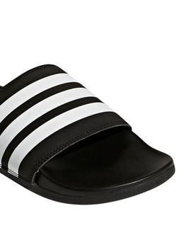 adidas men's adilette sc black & white flip flops