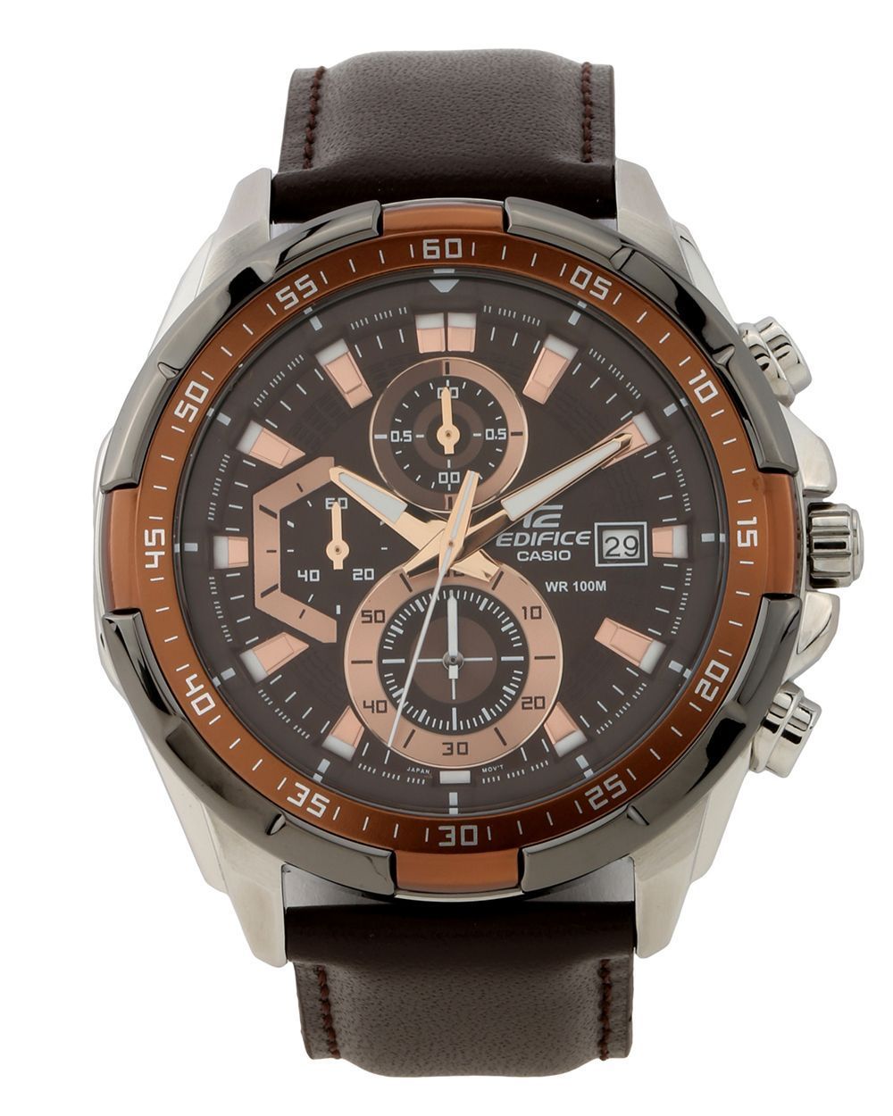 casio edifice wr100m leather strap