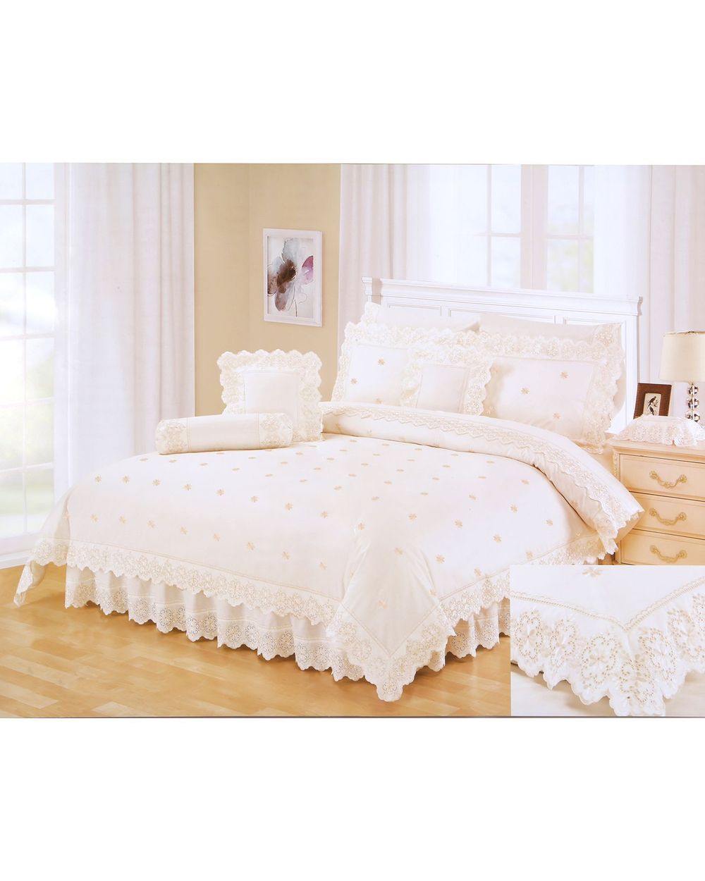 Fieldcrest Yasmine 12 Pieces King Comforter Set Ndc27245 White Buy Comforter Sets Online Best Price And Offers Ksa Hnak Com
