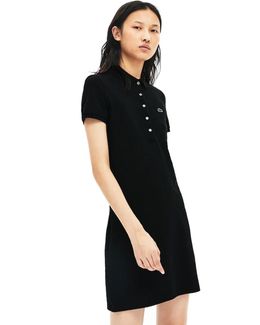 women's stretch cotton mini piqué polo dress