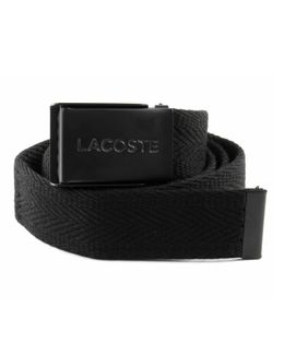 Lacoste Textile Belt Metal Buckle Engraved for Men (Black) - | Buy Accessories online | Best price and offers | KSA HNAK.com