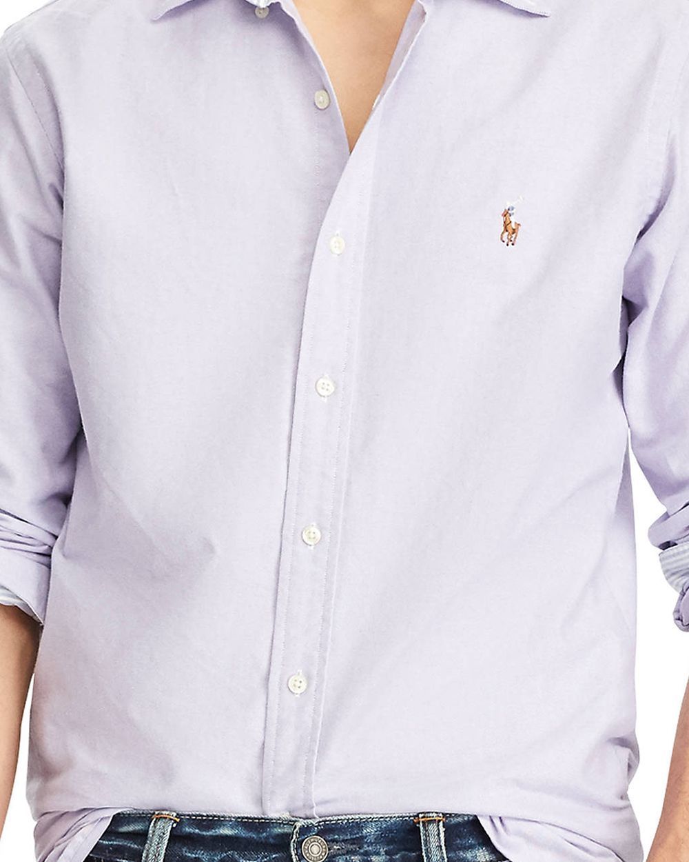 Polo Ralph Lauren Men Purple Long Sleeves Oxford Shirt - L | Buy ...