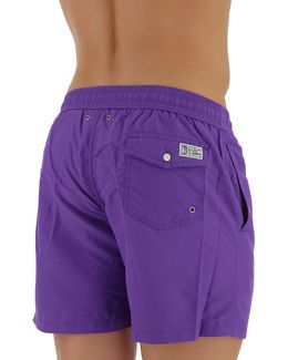 purple ralph lauren swim shorts