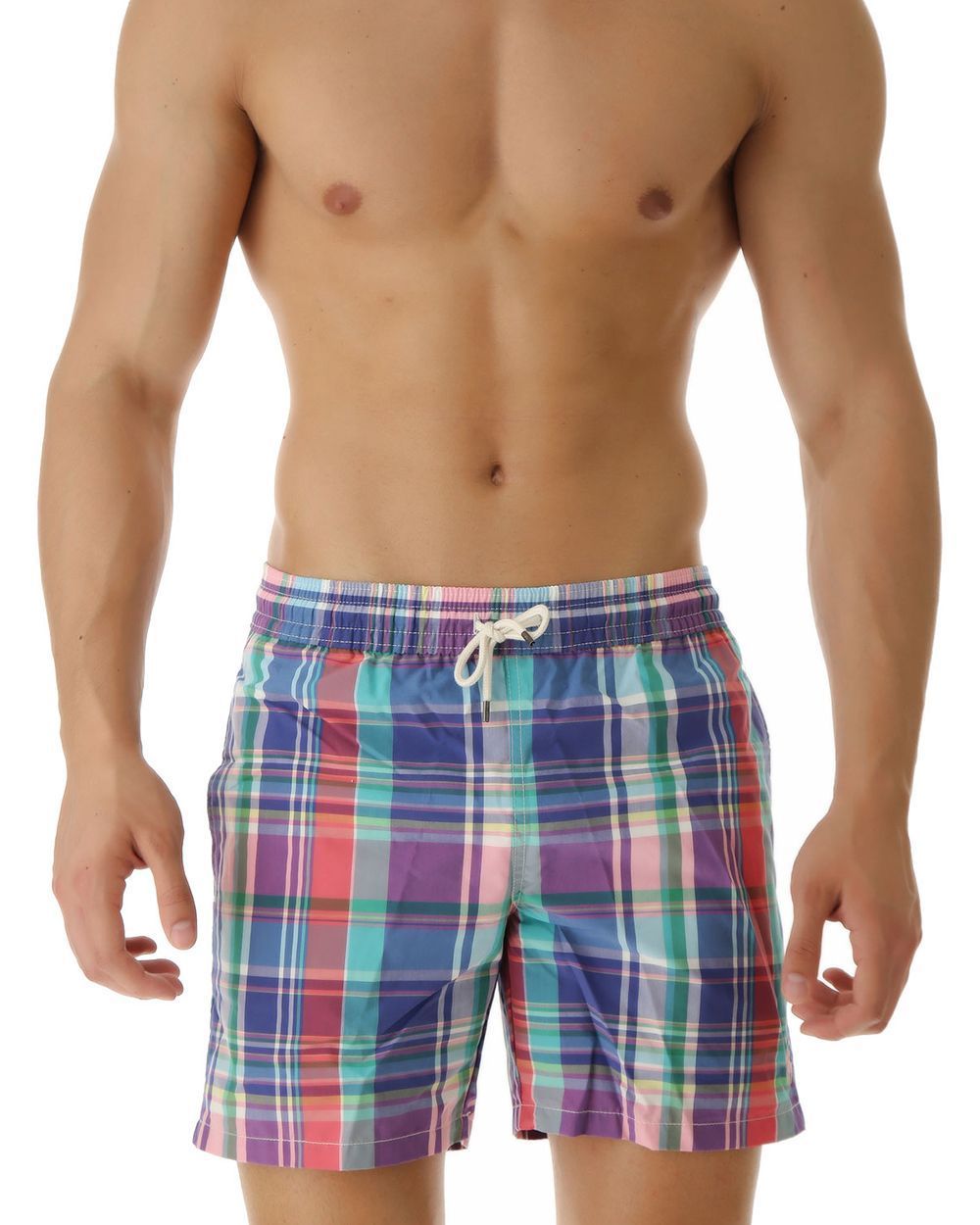 ralph lauren checked swim shorts